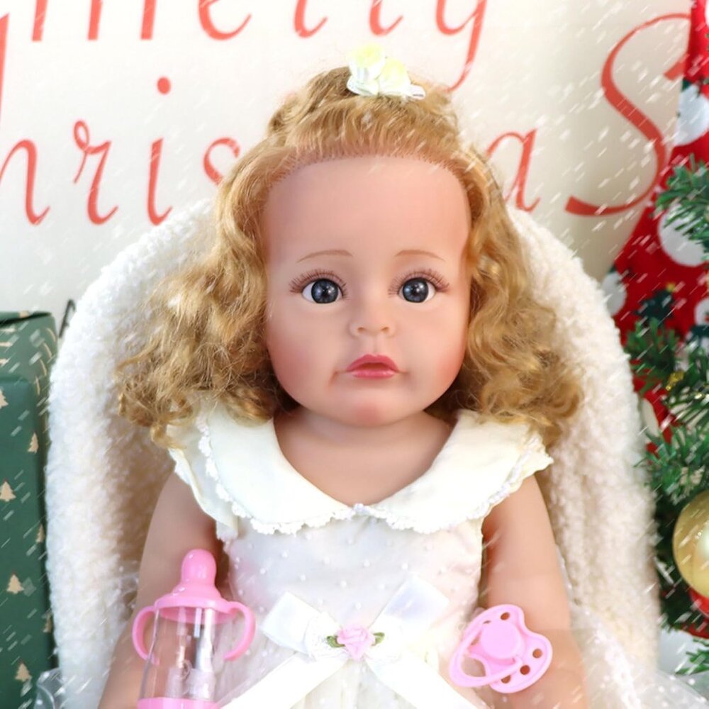 💫 Newborn Baby Doll Yellow Silicone Full Body Princess Dress Vinyl Soft Set Toy